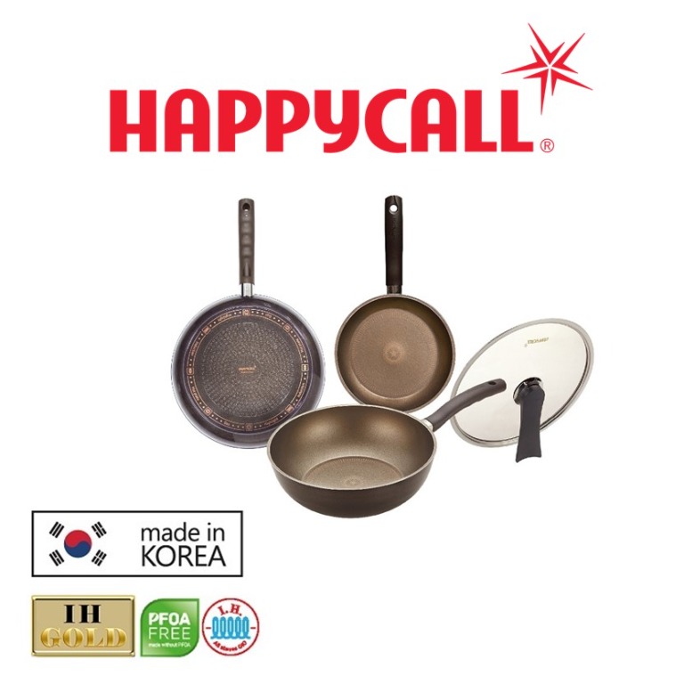 Happycall Korea I.H. Gold 4PC Die Cast Cookware Set, TV & Home ...