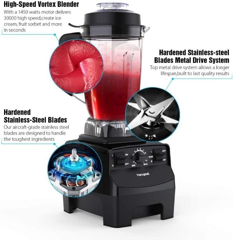 homgeek NY-8608MCA Blender Smoothie Maker, 2000W 10-Speed 220 VOLTS NOT FOR  USA