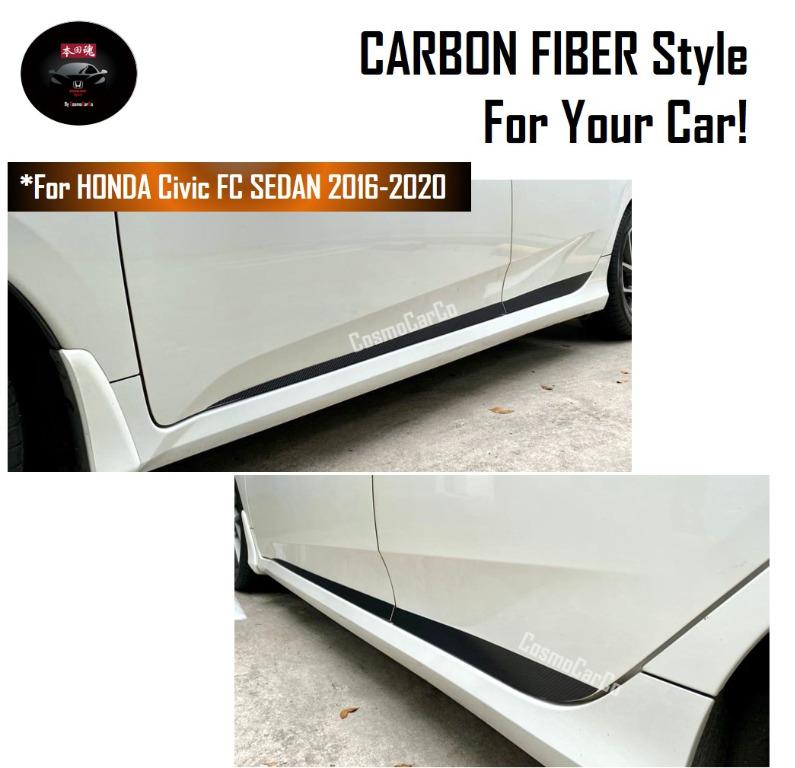 HONDA Civic 10th Gen CARBON FIBER 3D 4 Pcs Lower Door Panel Cover Sticker  Guard Decoration