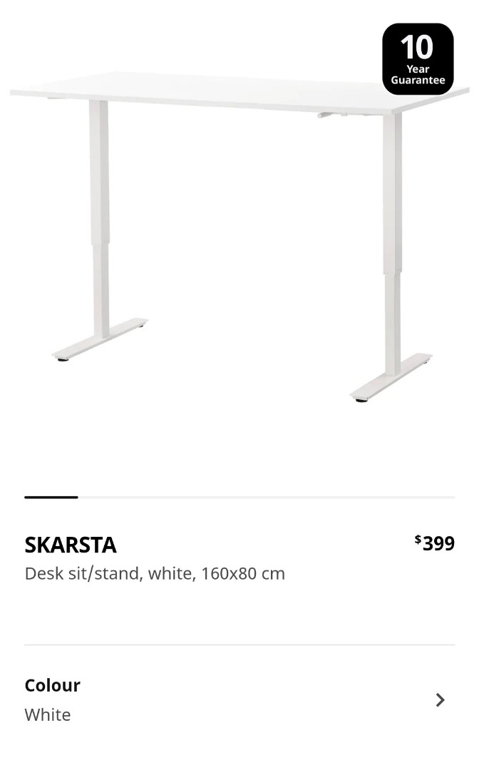IKEA SKARSTA Adjustable Study Table Desk, Furniture & Home Living