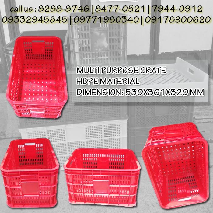 jumbo crates (Category: Storage Boxes & Baskets) located in Marikina City. Submitted by irene.00999 (Listing ID 1106420422, Image 3). Description: plastic crates made of HDPE material we have: multi purpose crate closed crate base crate open handle base crate closed handle grande crate bottle crate cover crate ice crate harvest crate perforated harvest crate closed wall bread crate egg crate egg tray perforated vegetable crate multi purpose jumbo