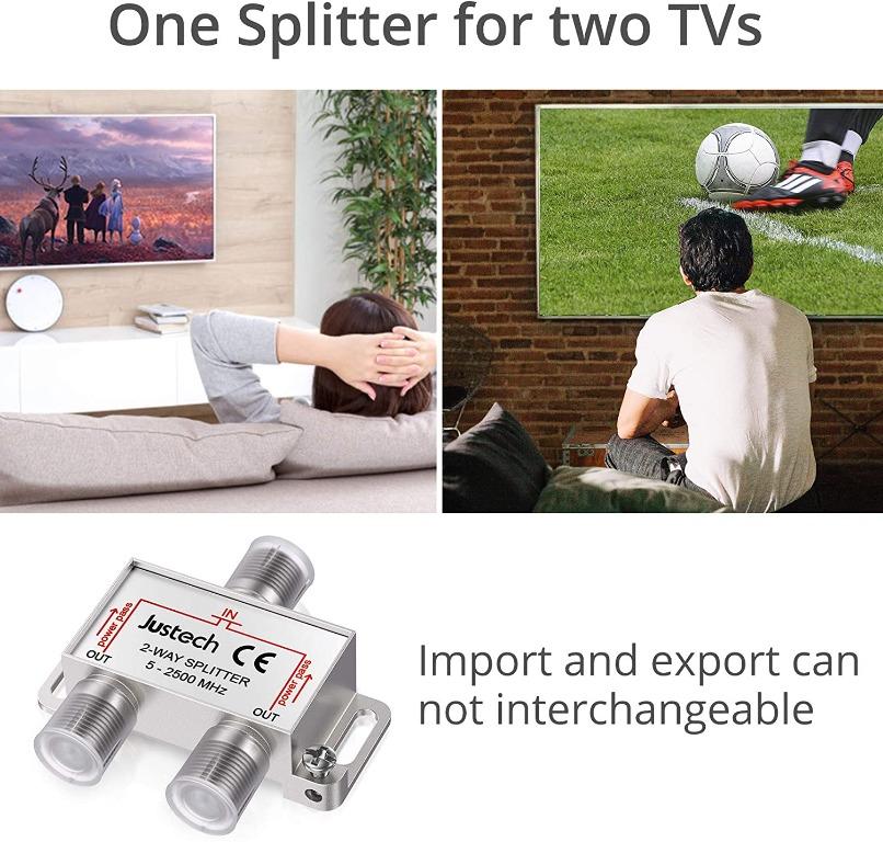 Justech TV Aerial Splitter 2 Way Satellite Splitter F Type Splitter 5 ...