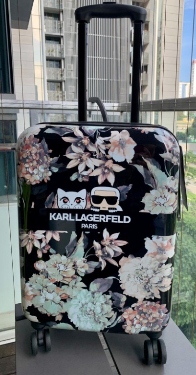 Karl Lagerfeld Paris 20-Inch Expandable Floral Spinner Suitcase ...