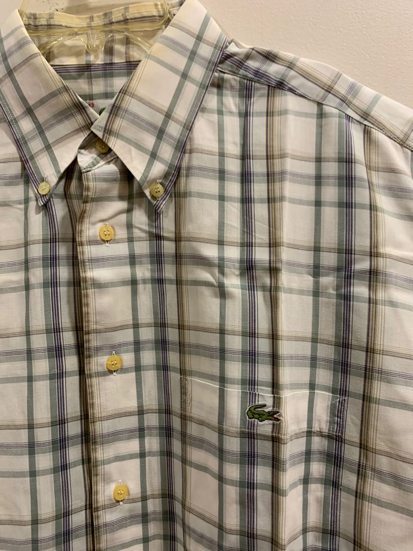 lacoste checkered polo