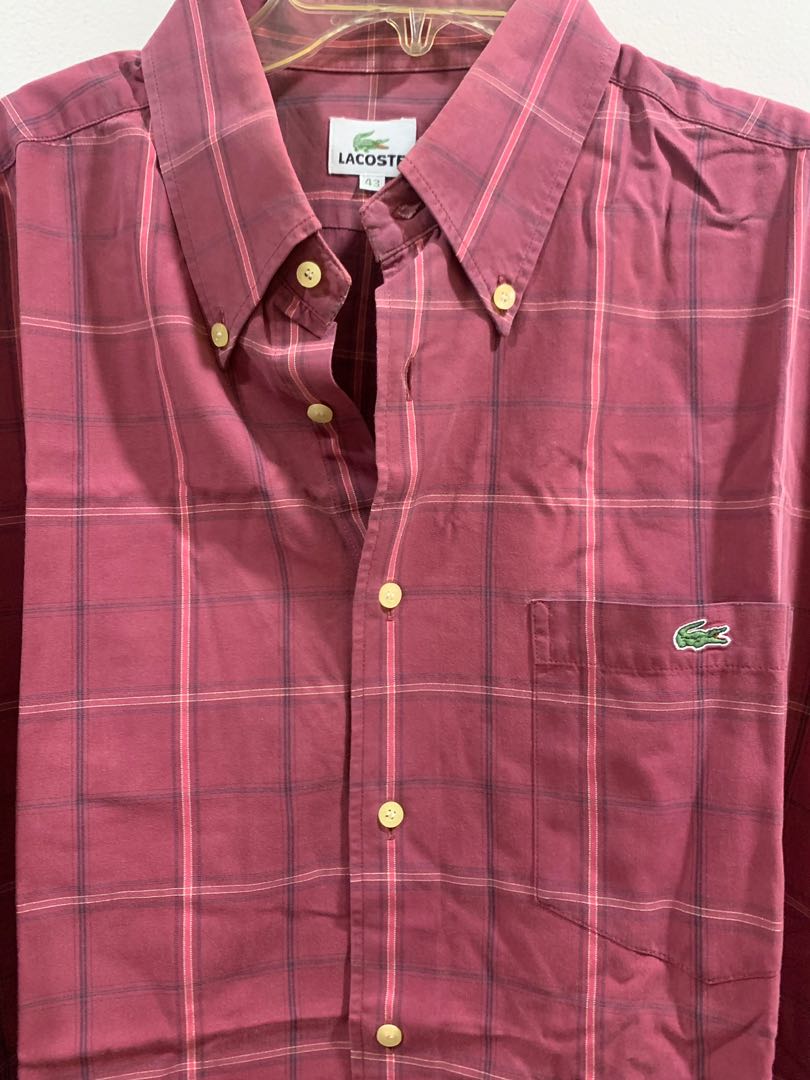 lacoste checkered polo