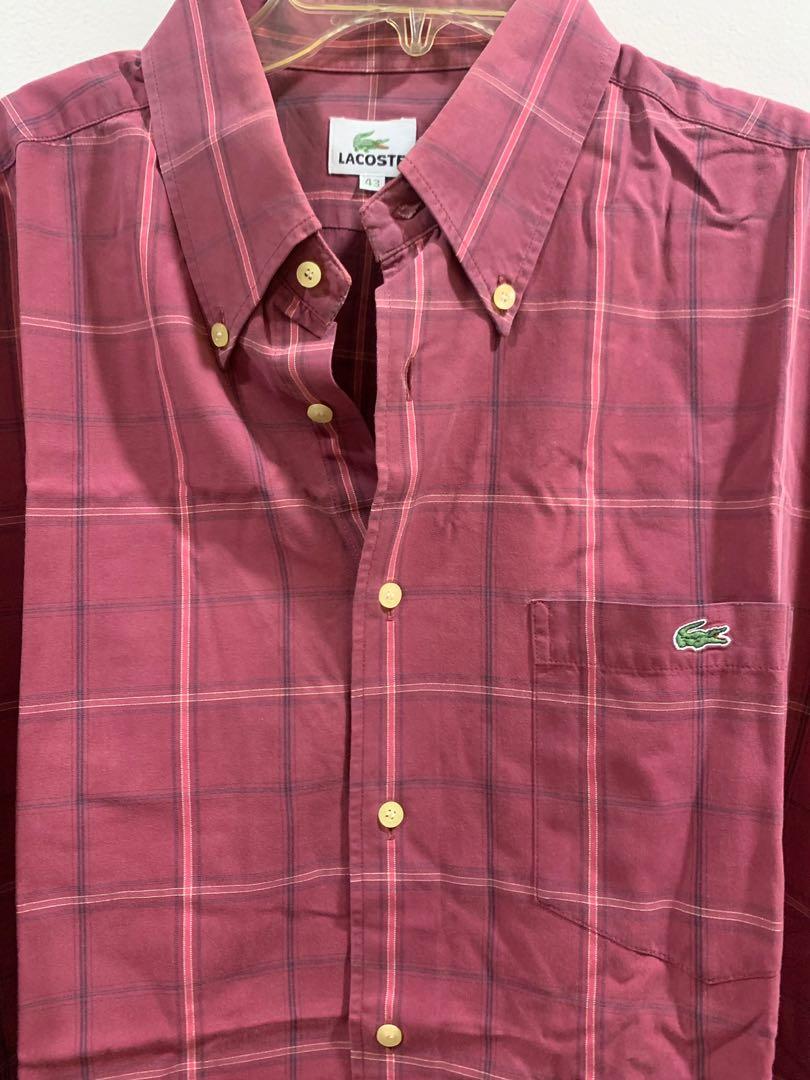 Lacoste Checkered Polo, Men's Fashion 