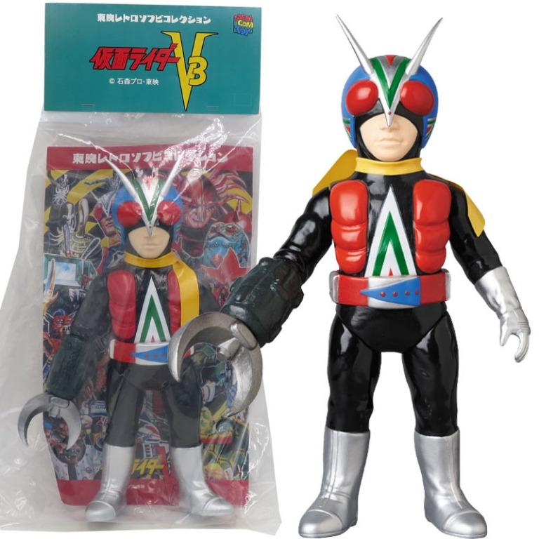Medicom Toy ソフビ[搪膠軟膠大膠幪面超人V3 怪金剛鋼鉗臂ver