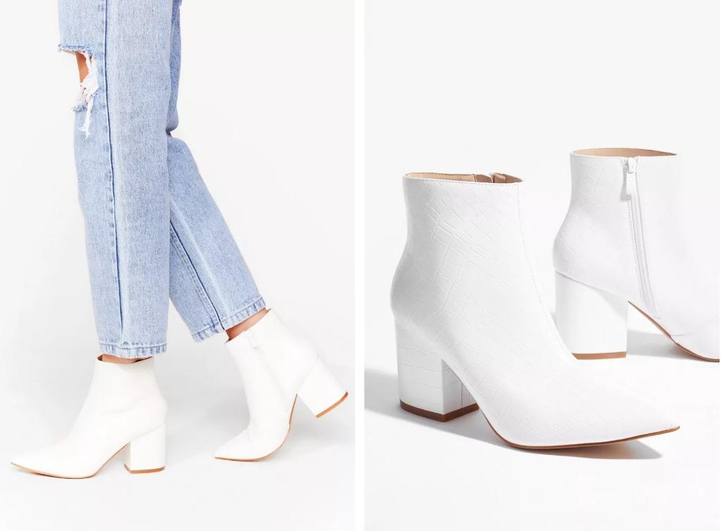 White ankle online boots size 5