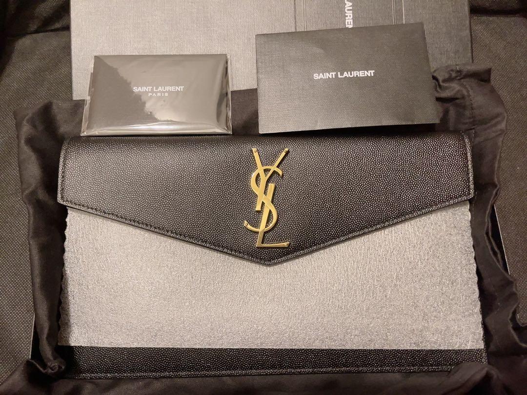 NEW YSL Uptown Pouch in Embossed Leather