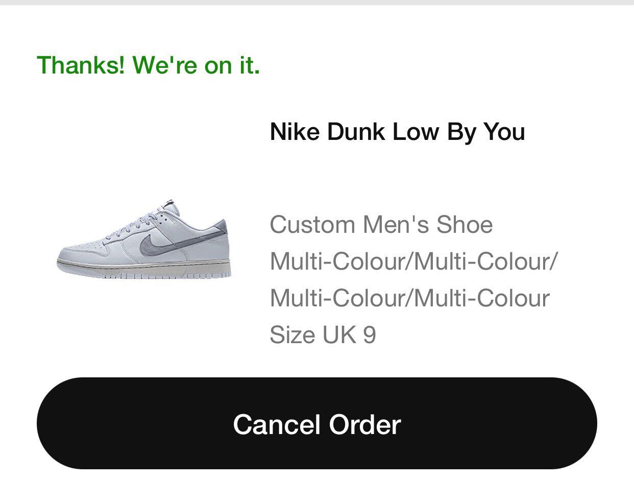 Cancel nike id order sales