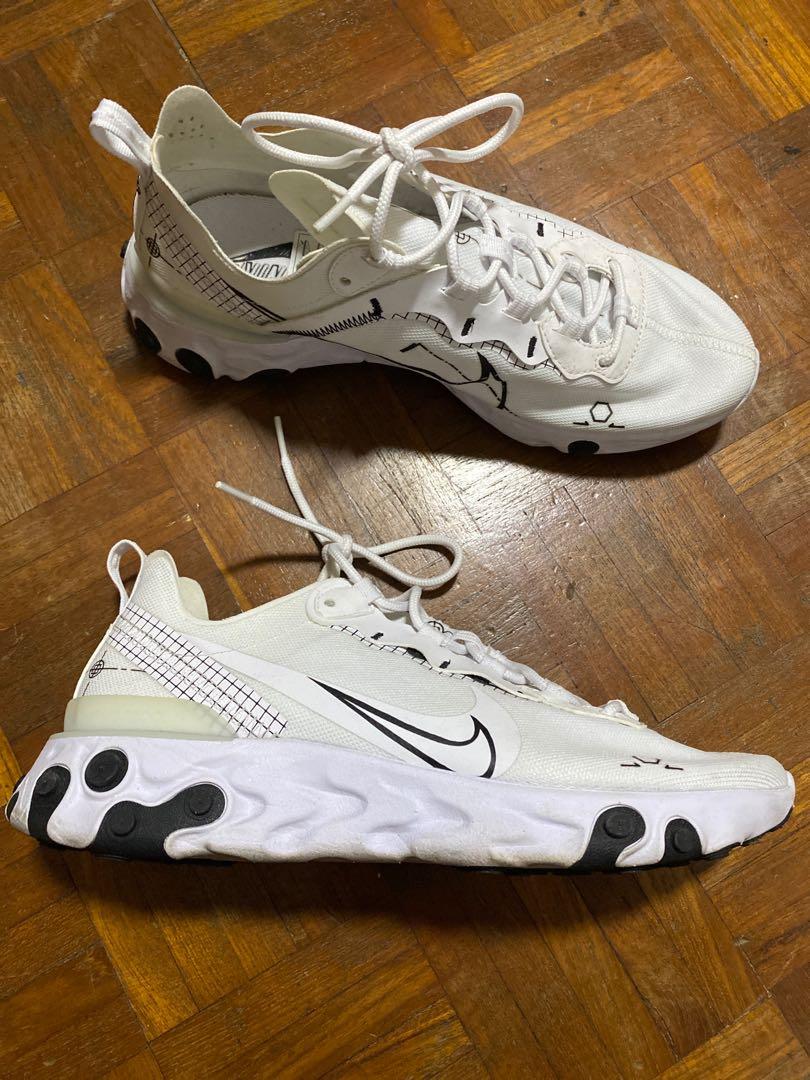 Nike React Element 55 Gel Black and white