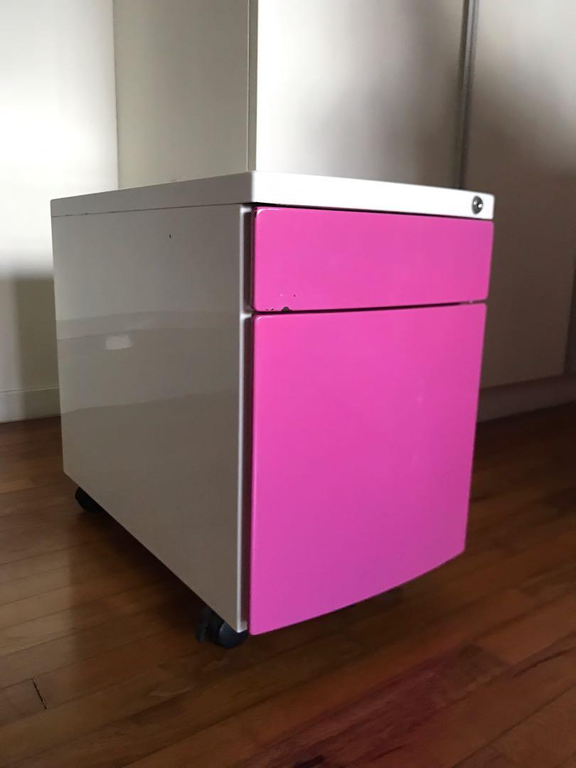 Pink Study Table Drawers from Ergoworks/ File Drawers / Drawers/ Metal ...
