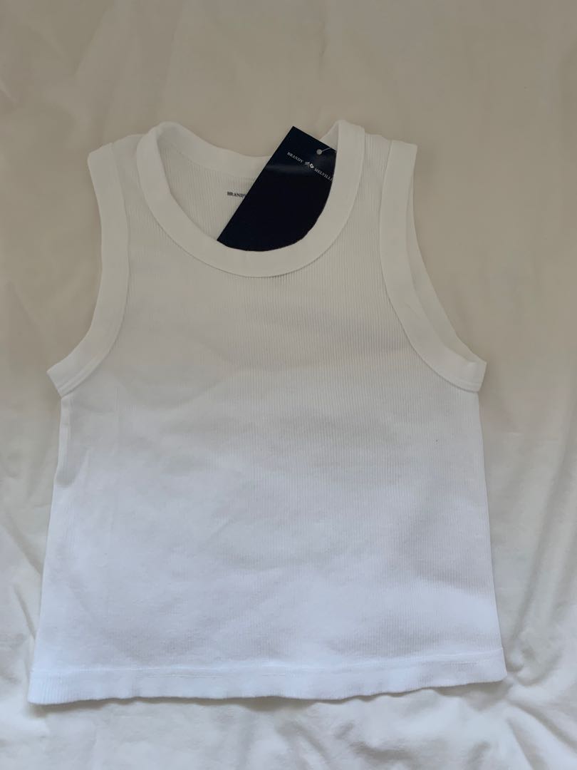 [po] brandy melville connor rib tank, Women's Fashion, Tops, Sleeveless ...