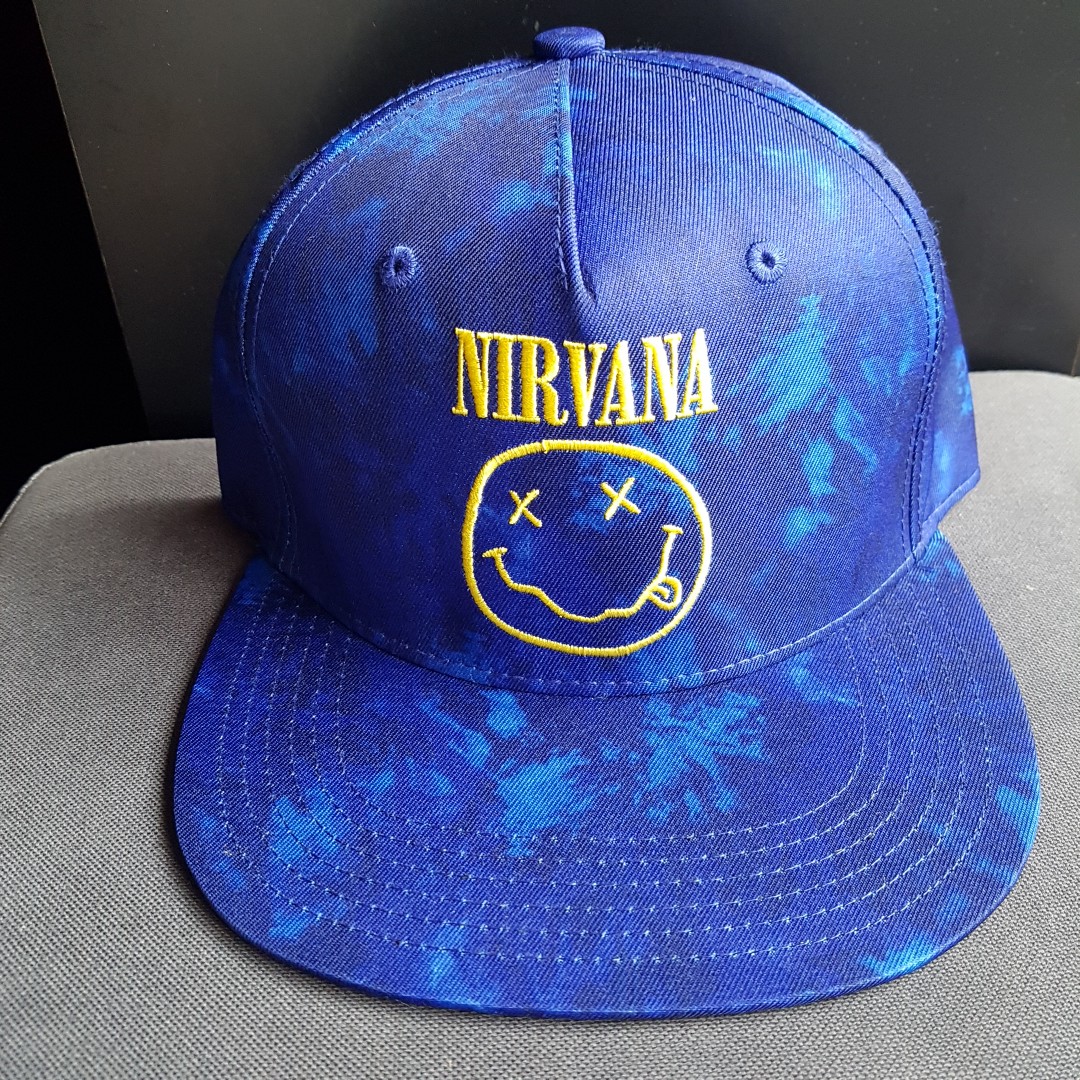 Rare Nirvana Nevermind snapback flat brim band music grunge cap Kurt ...