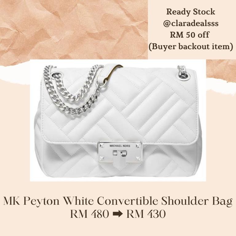 Ready Stock] RM 50 off. Michael Kors Peyton White Convertible Shoulder Bag,  Women's Fashion, Bags & Wallets, Purses & Pouches on Carousell