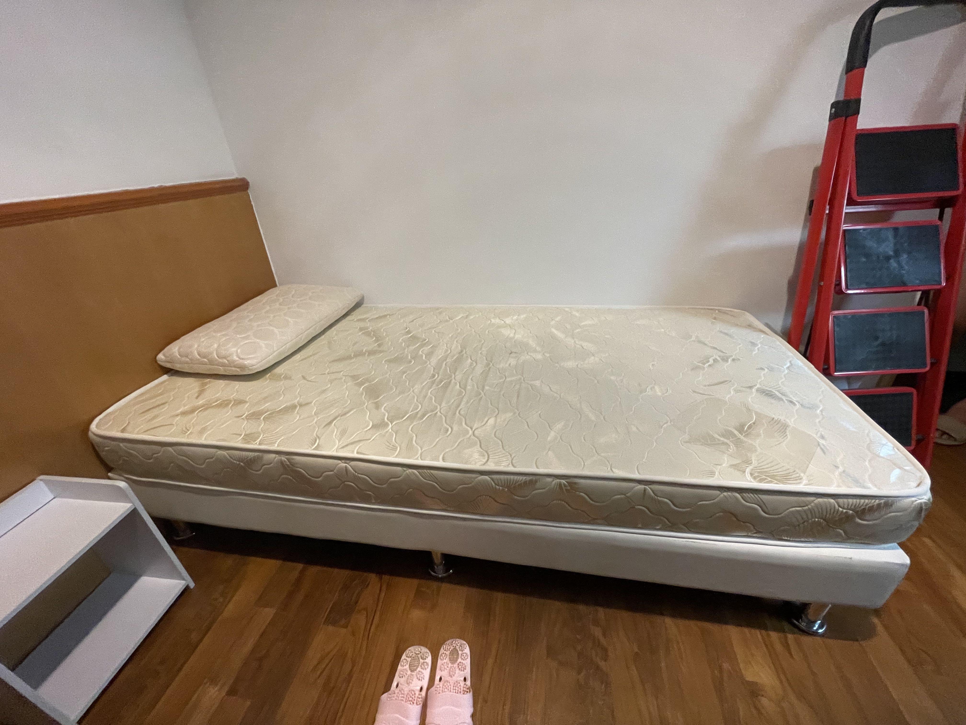 Single bed mattress and bed frame , Furniture & Home Living