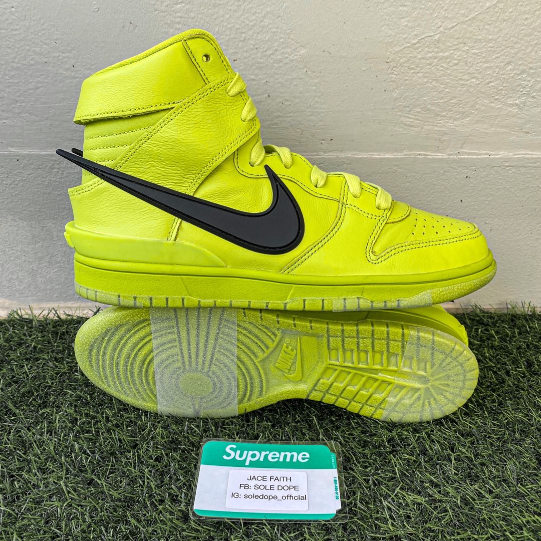 Sole Dope Sole Protector Sole Shields on Nike Dunk High AMBUSH Flash Lime Men s Fashion Footwear Sneakers on Carousell