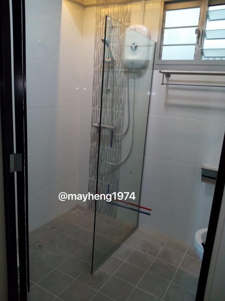 Tempered Glass Shower Screen for HDB and BTO, Furniture & Home Living