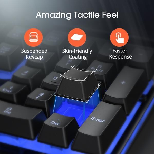 Victsing PC279A Wired Gaming Keyboard and Mouse Rainbow Backlit #1548 ...