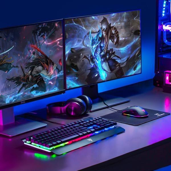 Victsing PC279A Wired Gaming Keyboard and Mouse Rainbow Backlit 1548