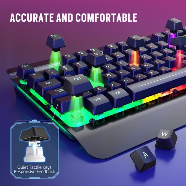 Victsing PC279A Wired Gaming Keyboard and Mouse Rainbow Backlit 1548