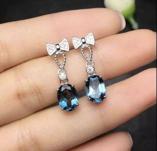 Women Cute Cubic Zirconia Anniversary Jewelry 925 Silver Drop Earrings Gifts