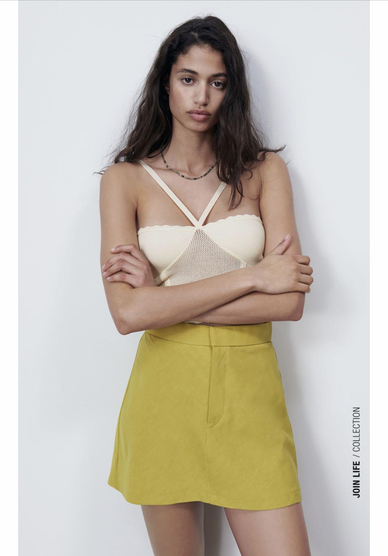 zara linen mini skirt