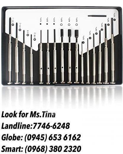 16 precision screwdriver set chrome finished (Category: Construction Tools & Equipment) located in Manila. Submitted by tina.sales (Listing ID 1106613448, Image 1). Description: 16 precision screwdriver set chrome finished PRICE: 480 ROBART CONSTRUCTION SUPPLIES ( BIR ACCREDITED ) Manila Office : 1405 Yuseco St. Sta Cruz Manila ☎ Contact Us Now: Landline: (02) 7746-6248 ,7002-2872 Globe: 09354127044, (0945) 140 9560 , (0915)5947897 Smart : 091900