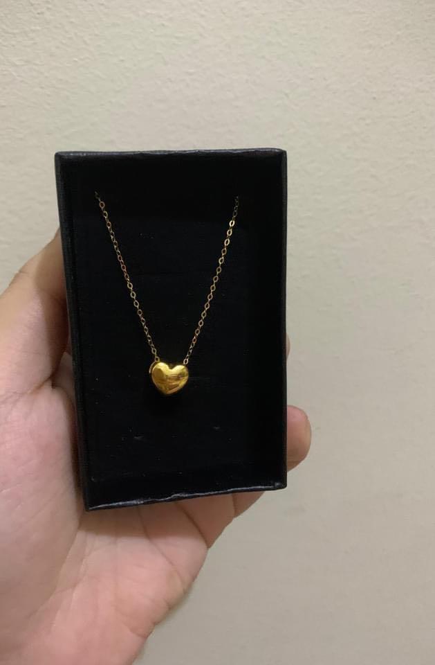 18K Saudi Gold Ivana Alawi Heart Necklace - 18inches length, Women's ...
