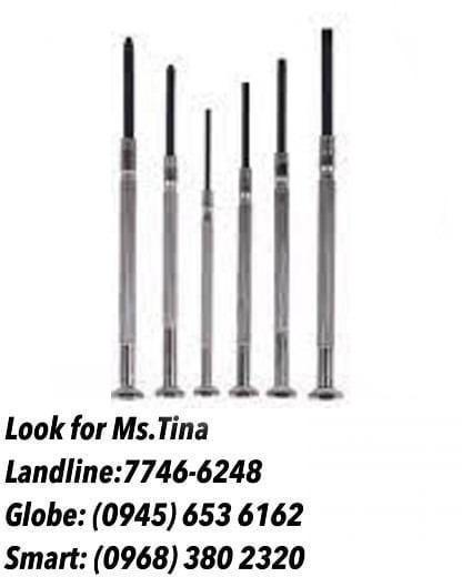 6PCS. Precision screwdriver set with tweezer chrome finished/ colored (Category: Construction Tools & Equipment) located in Manila. Submitted by tina.sales (Listing ID 1106620483, Image 1). Description: 6PCS. Precision screwdriver set with tweezer chrome finished/ colored PRICE: 100 ROBART CONSTRUCTION SUPPLIES ( BIR ACCREDITED ) Manila Office : 1405 Yuseco St. Sta Cruz Manila ☎ Contact Us Now: Landline: (02) 7746-6248 ,7002-2872 Globe: 093541270