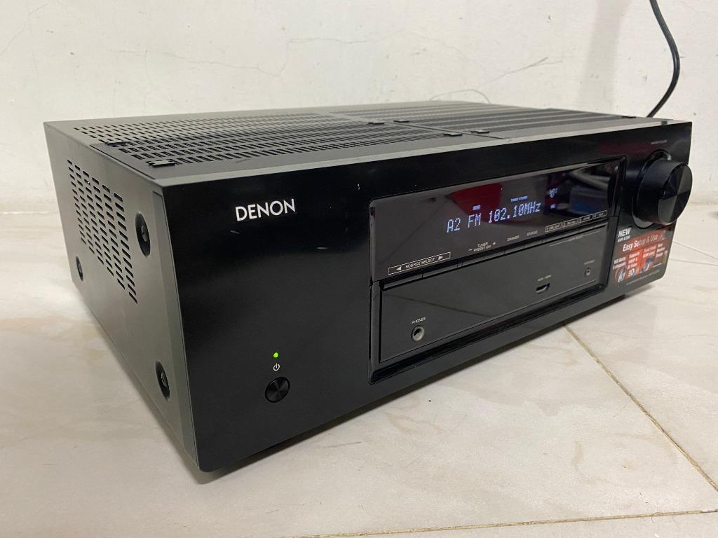 日本 DENON AVR E200 收音劇院 5.1 環繞擴大機 HDMI 3D 藍光 有全新代用遙控器, 耳機及錄音音訊設備