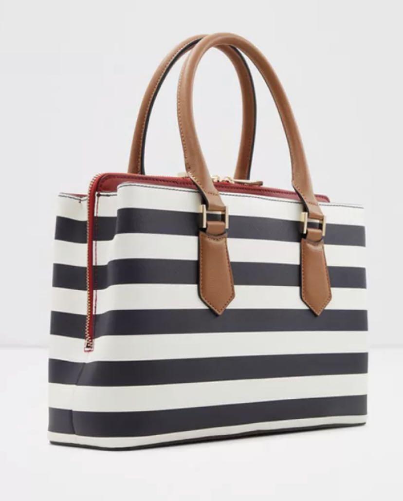 Buy Aldo BOZEMANI Black & White Striped Medium Handbag For Women