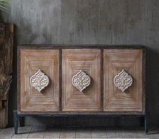 Antique vintage bali style wood cabinet C11