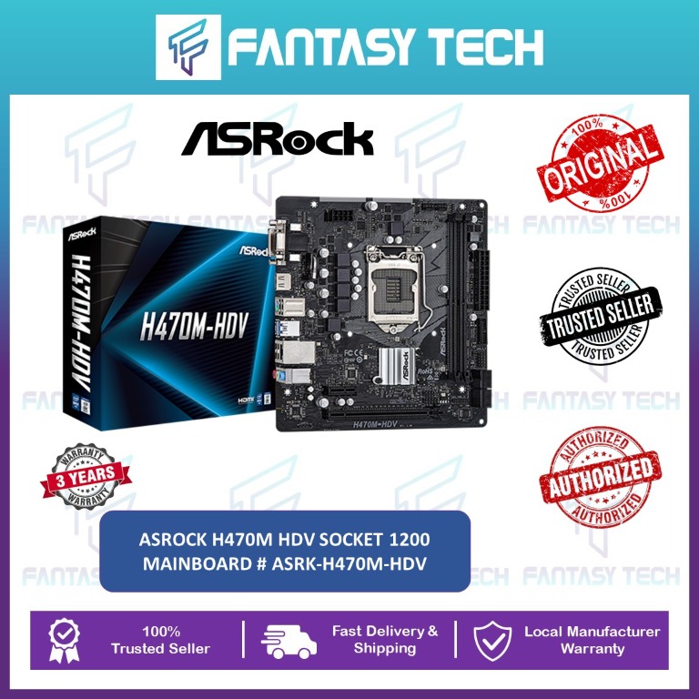 ASROCK H470M HDV SOCKET 1200 MAINBOARD # ASRK-H470M-HDV, TV & Home ...