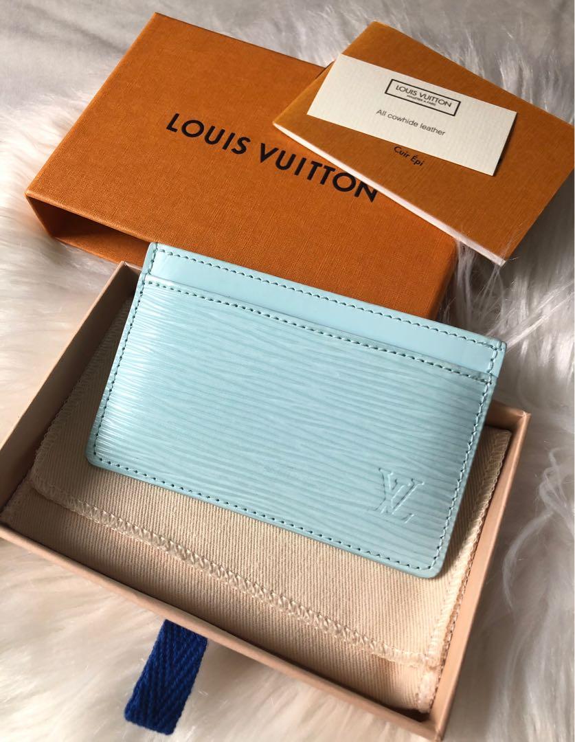 Authentic Louis Vuitton LV Seaside Blue Epi Leather Classic Card