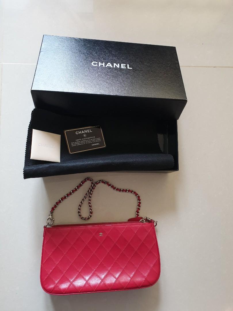 Chanel Classic Small Pochette Handbag Shoulder Bag (Category: Luxury Bags & Wallets) located in Davao. Submitted by declutter14 (Listing ID 1106710928, Image 1). Description: Authentic Chanel Pochette clutch handbag shoulder bag detachable strap. with box,cloth,cards As is kung ano s pic 66,500 SG TO PH FREESHIPPING.