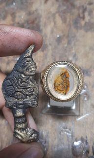 Cincin unik antik batu Gambar semar Mesem