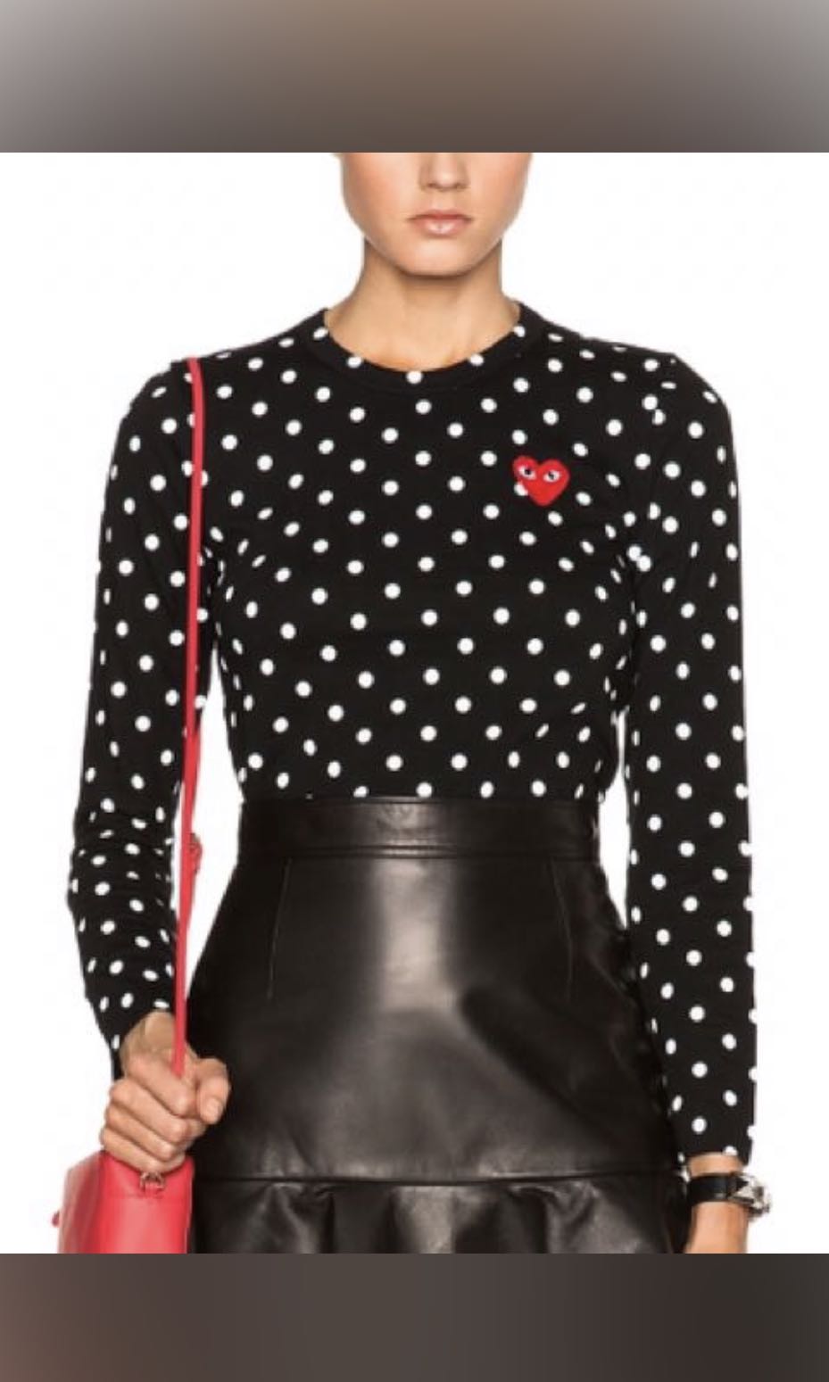Cdg long sleeve polka dot discount