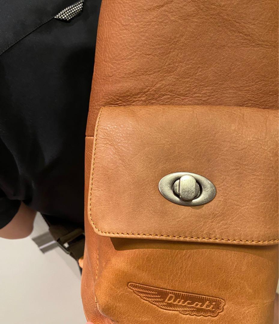 Ducati leather sling bag, Men's Fashion 