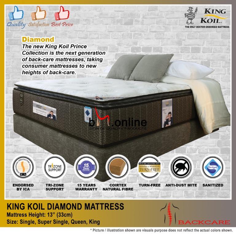 FREE DELIVERY KING KOIL PRINCE COLLECTION 5FT MATTRESS Model DIAMOND
