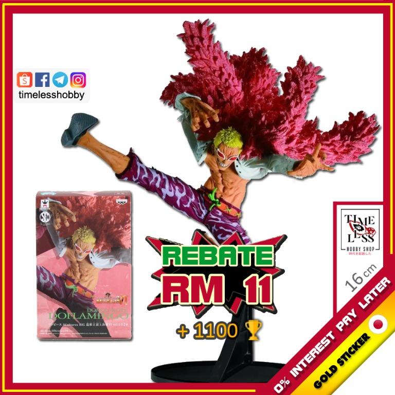 Gold Sticker Rm 11 Rebate 额外回馈 Rare Scultures Donquixote Doflamingo Figure One Piece 顶上战争金证正版日版海贼王现货明哥手办送礼 Toys Games Action Figures Collectibles On Carousell