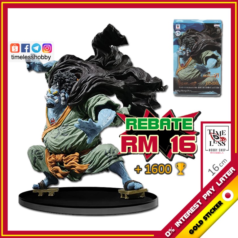 Gold Sticker Rm 16 Rebate 额外回馈 Rare Scultures Jinbei Jinbe Figure One Piece 金证 正版 日版 海贼王 现货 金贝 手办 送礼 七武海 Toys Games Action Figures Collectibles On Carousell