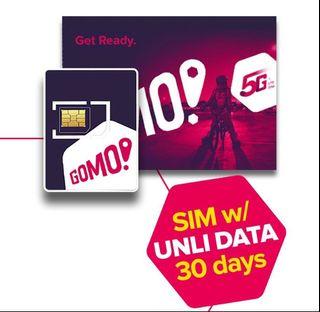GOMO simcard w/ Unli Internet 30 days