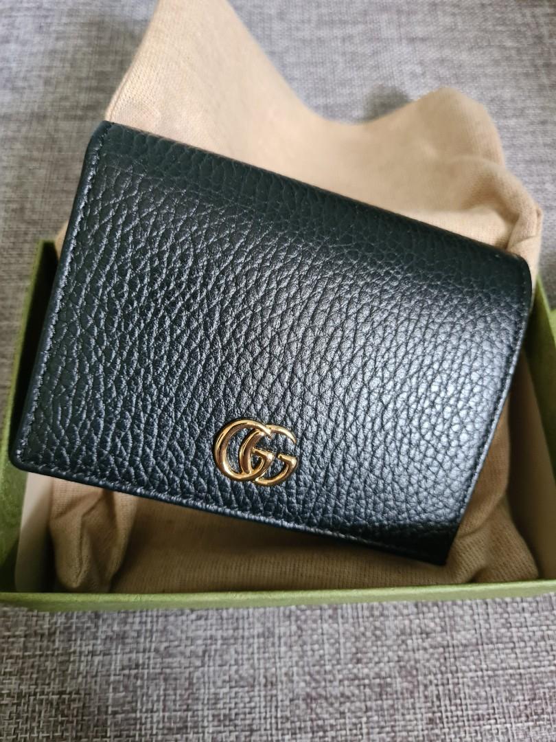 GUCCI GG Marmont Petite textured-leather and printed coated-canvas wallet