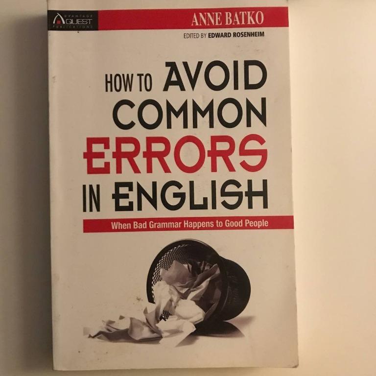 How To Avoid Common Errors In English Guide Book, Hobbies & Toys, Books &  Magazines, Storybooks On Carousell