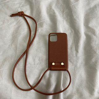 Iphone 11 Pro lanyard leather (brown)