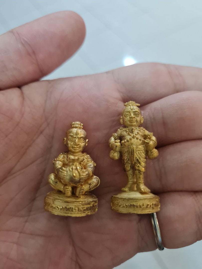 古曼童 Lp Nen 龙普念 超级富裕古曼童九兄弟pim Kamakan 镀金与金色打固和骨块 Be2556 Kumanthong Everything Else Religious Items