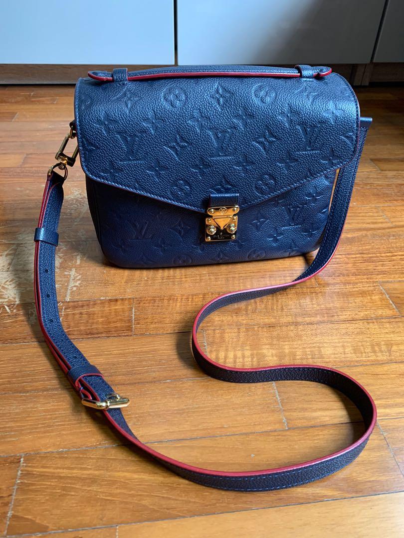 Louis+Vuitton+Pochette+Metis+Clutch+Marine%C2%A0Leather for sale online