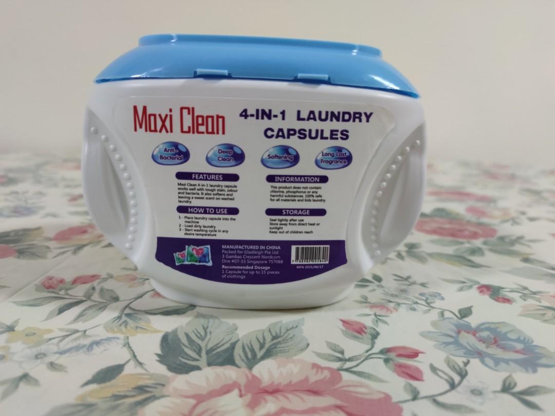 Maxi Clean 4in1 Laundry Capsules, Furniture & Home Living, Cleaning