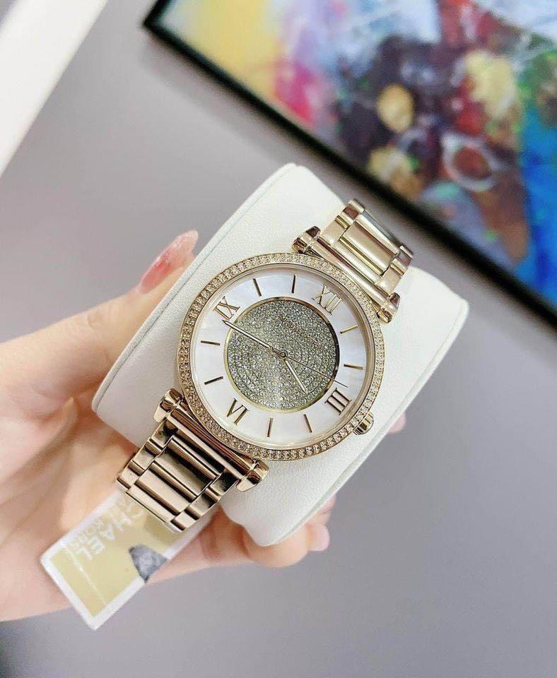 Michael Kors Catlin Mother of Pearl Dial Gold plated Ladies Watch MK3332